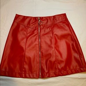Leather mini skirt